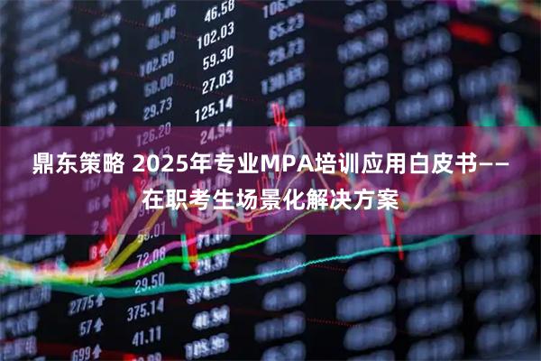 鼎东策略 2025年专业MPA培训应用白皮书——在职考生场景化解决方案