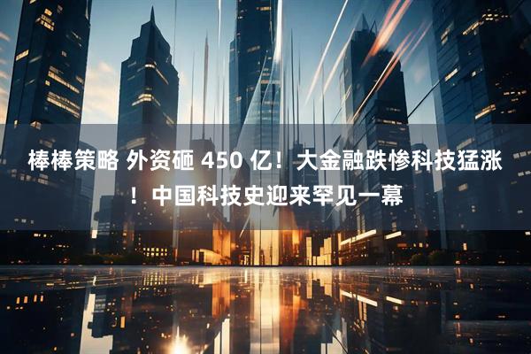 棒棒策略 外资砸 450 亿！大金融跌惨科技猛涨！中国科技史迎来罕见一幕