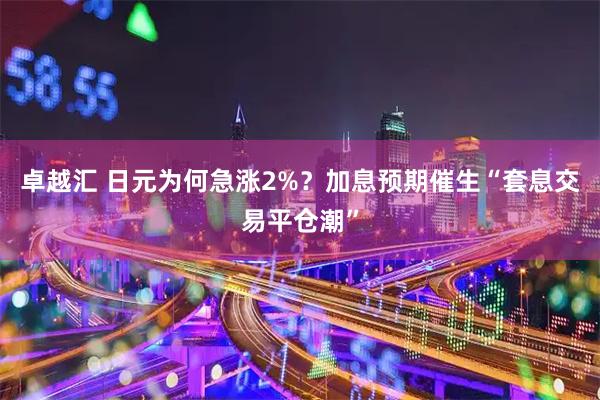 卓越汇 日元为何急涨2%？加息预期催生“套息交易平仓潮”